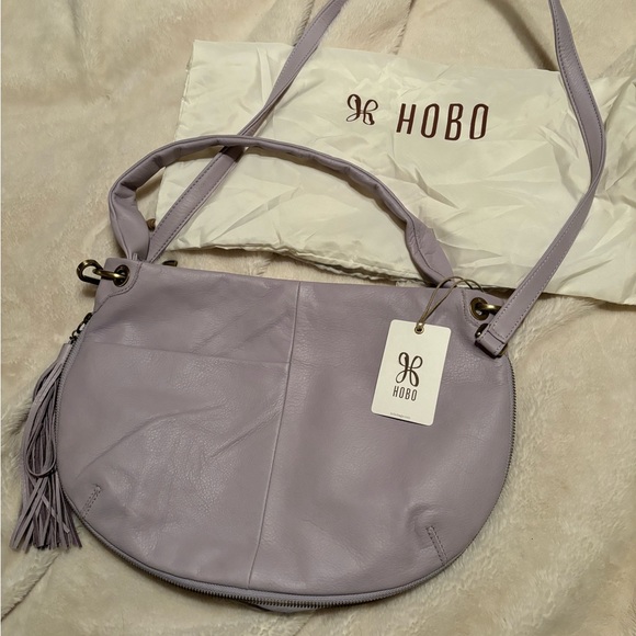 NWT HOBO INTERNATIONAL Vale Leather Shoulder Bag Pale Mauve/light purple Purse - Picture 3 of 8